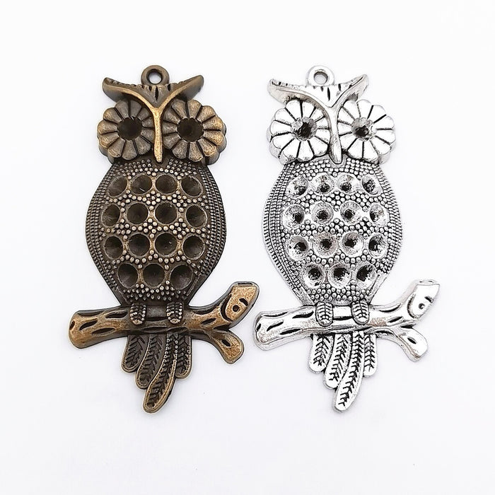 Zinc Alloy Owl Charm Pendant No.885747 for DIY Necklace Bracelet Jewelry Making