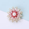 Alloy Zircon Pearl Flower Brooch Pin For Dresses And Coats view 1