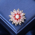 Alloy Zircon Pearl Flower Brooch Pin For Dresses And Coats view 4
