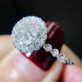 Fashion Round Crystal Zircon Ring For Women, European Style Engagement And Proposal Jewelry view 3