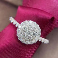 Fashion Round Crystal Zircon Ring For Women, European Style Engagement And Proposal Jewelry view 2