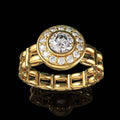 Trendy Unisex Gold Plated Copper Ring With Zircon Creative Fashion Finger Jewelry view 2