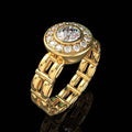 Trendy Unisex Gold Plated Copper Ring With Zircon Creative Fashion Finger Jewelry view 3