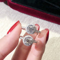 Classic Four Prong Round Zircon Women's Wedding Ring Sweet Bridal Band view 2