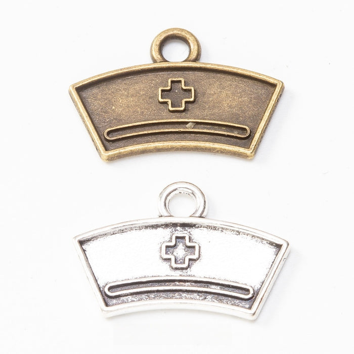 Zinc Alloy Nurse Cap Charm Pendant for DIY Necklace Bracelet Jewelry Making