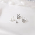 Sweet Mini Butterfly Zircon Stud Set, 5-Piece Alloy Silver Needle Luxury Cartilage Earrings view 3