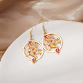 Vintage Chinese Mythical Dragon Phoenix Enamel Alloy Drop Hooks Elegant Niche Fashion Dangle Earrings view 3