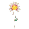 Alloy Zircon Daisy Brooch Pin For Elegant Apparel Decoration view 6