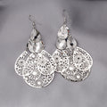 Oversized Multi Layer Hollow Metal Disc Earrings, Irregular Geometric Water Drop Tassel Jewelry view 4
