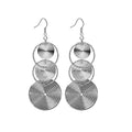 Oversized Multi Layer Hollow Metal Disc Earrings, Irregular Geometric Water Drop Tassel Jewelry view 5