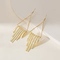 Oversized Multi Layer Hollow Metal Disc Earrings, Irregular Geometric Water Drop Tassel Jewelry view 3