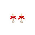 Elegant Bowknot Crystal Drop Stud Earrings For Women, Rhinestone Alloy Long Tassel Earrings view 5