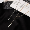 Punk Fashion Metal Bar Circle Short Necklace, Minimalist Adjustable Choker Jewelry Accessories view 2
