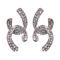 Chic Rhinestone Letter Cross Alloy Stud Earrings For Women Korean Light Luxury Jewelry view 5