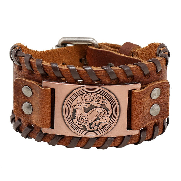 Personalized Vintage Braided Cowhide Leather Bracelet Minimalist Creative European Fashion Wristband