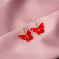 Elegant Pearl Shell Butterfly Drop Earrings For Women, Colorful Gradient Alloy Hook Dangle Earrings view 4