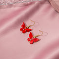 Elegant Pearl Shell Butterfly Drop Earrings For Women, Colorful Gradient Alloy Hook Dangle Earrings view 2