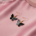 Elegant Pearl Shell Butterfly Drop Earrings For Women, Colorful Gradient Alloy Hook Dangle Earrings view 3