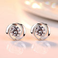Korean Style Rotating Love Wave Windmill Zircon Stud Earrings For Women view 1