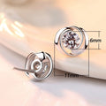 Korean Style Rotating Love Wave Windmill Zircon Stud Earrings For Women view 5