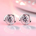 Korean Style Rotating Love Wave Windmill Zircon Stud Earrings For Women view 3