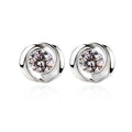 Korean Style Rotating Love Wave Windmill Zircon Stud Earrings For Women view 4