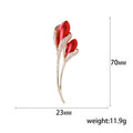Copper Zircon Tulip Flower Brooch For Suits And Fashion Apparel view 5