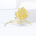 Alloy Zircon Flower Brooch For Women's Coats And Dresses view 2