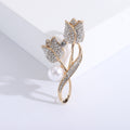 Alloy Pearl Rhinestone Tulip Brooch For Coat And Shirt Accessories view 6
