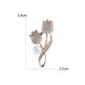 Alloy Pearl Rhinestone Tulip Brooch For Coat And Shirt Accessories view 5