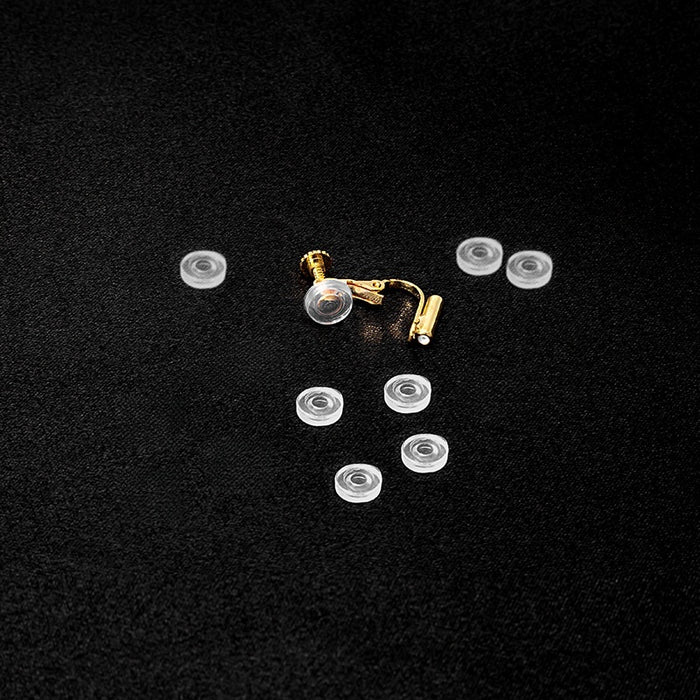 Round Transparent Acrylic Anti-Pain Ear Clip Converter Pads Gold Alloy Non-Pierced Elegant DIY Earrings