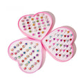 Cartoon Kids Adjustable Rings With Heart Box Faux Gemstone Rhinestone Pearl Flowers view 3
