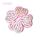 Cartoon Kids Adjustable Rings With Heart Box Faux Gemstone Rhinestone Pearl Flowers view 2