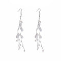 Elegant Long Tassel Water Drop Crystal Rhinestone Branch Dangle Alloy Ear Hook Bridal Party Earrings view 5