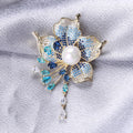 Alloy Zircon Tassel Amber Flower Brooch For Coats And Suits view 3