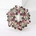 Luxury Baroque Alloy Crystal Floral Wreath Brooch Pin For Formal Wear view 5