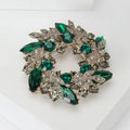 Luxury Baroque Alloy Crystal Floral Wreath Brooch Pin For Formal Wear view 4