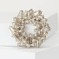 Luxury Baroque Alloy Crystal Floral Wreath Brooch Pin For Formal Wear view 3