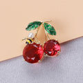 Alloy Zircon Cherry Bee Brooch Pin For Cute Lapel Decoration view 3