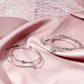 Korean Sweet Cute Moon Star Micro Pave Rhinestone Thin Bangle Bracelet Set 4 Pieces view 4