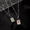 Creative Chinese Culture Hip Hop Rhinestone Fortune Character Pendant Necklace Fashion Chain view 1