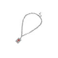 Creative Chinese Culture Hip Hop Rhinestone Fortune Character Pendant Necklace Fashion Chain view 5