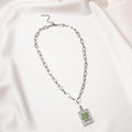 Creative Chinese Culture Hip Hop Rhinestone Fortune Character Pendant Necklace Fashion Chain view 4