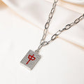 Creative Chinese Culture Hip Hop Rhinestone Fortune Character Pendant Necklace Fashion Chain view 3
