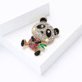 Alloy Rhinestone Panda Brooch Pin For Suits Coats And Dresses view 3