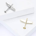 Copper Plated Airplane Brooch Pin For Unisex Suit Decoration view 1
