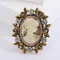 Alloy Rhinestone Vintage Lady Flower Brooch Pin For Cardigans view 6