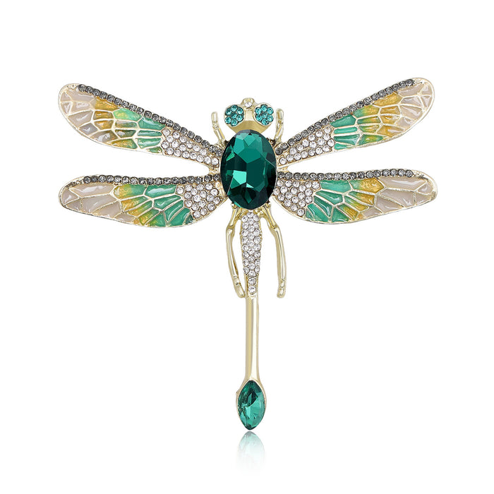 Alloy Rhinestone Dragonfly Brooch Pin For Fashion Garment Decoration