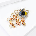 Alloy Enamel Bee Honeycomb Brooch Insect Lapel Pin For Bags view 4