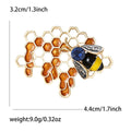 Alloy Enamel Bee Honeycomb Brooch Insect Lapel Pin For Bags view 5